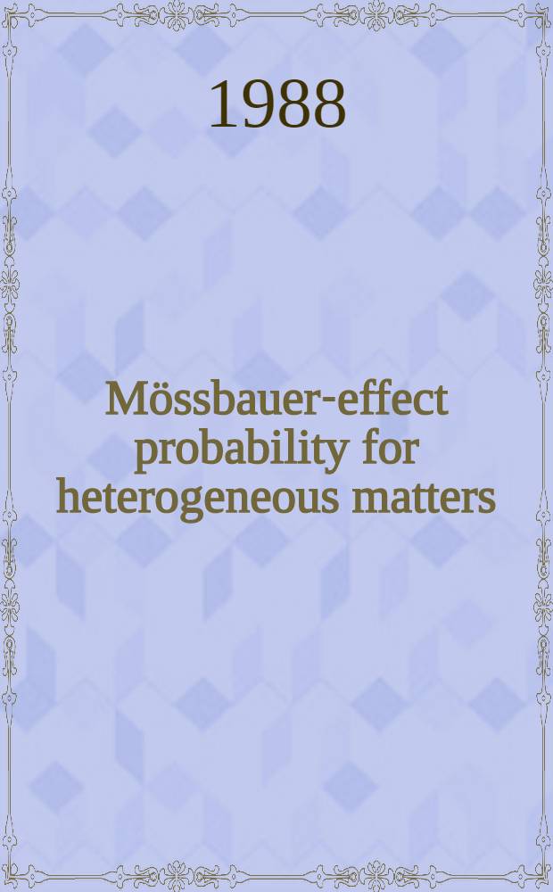 Mössbauer-effect probability for heterogeneous matters