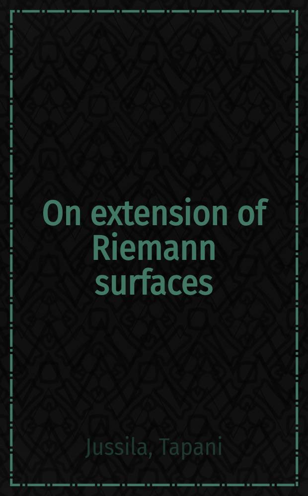 On extension of Riemann surfaces