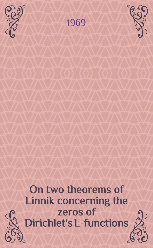 On two theorems of Linnik concerning the zeros of Dirichlet's L-functions