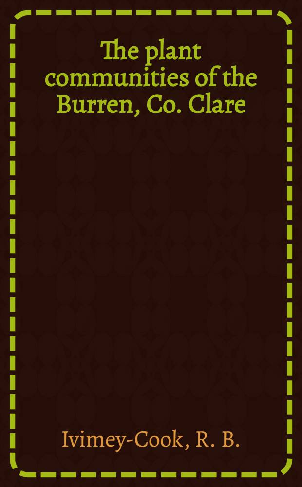 The plant communities of the Burren, Co. Clare