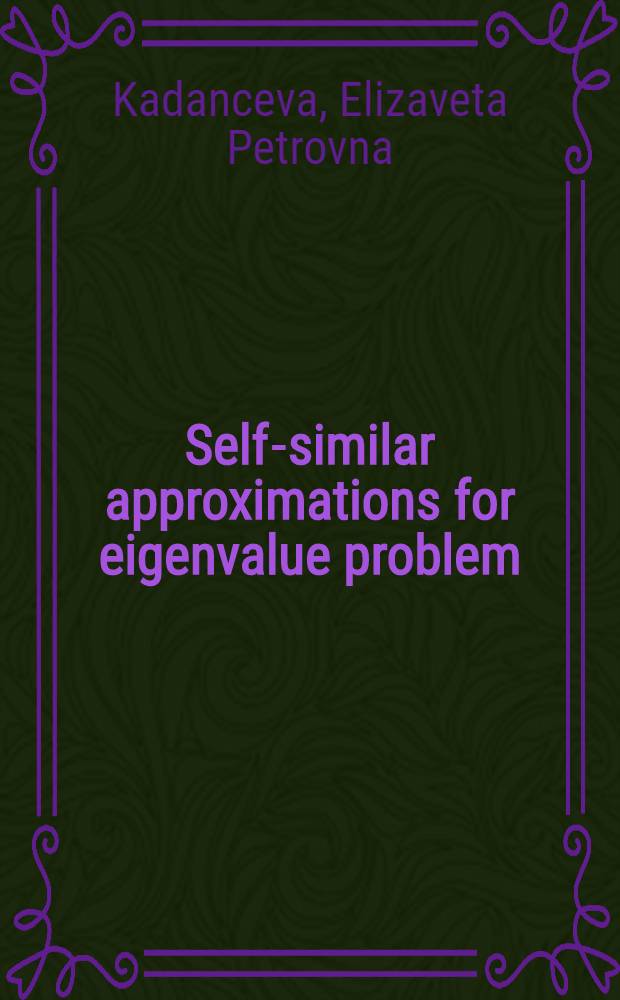 Self-similar approximations for eigenvalue problem