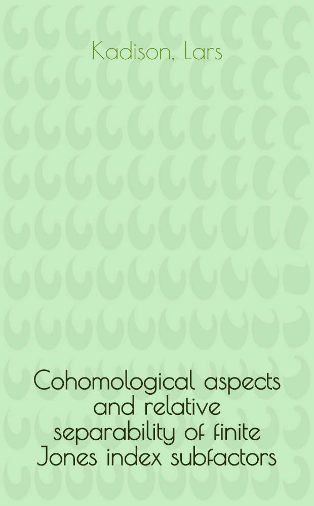 Cohomological aspects and relative separability of finite Jones index subfactors