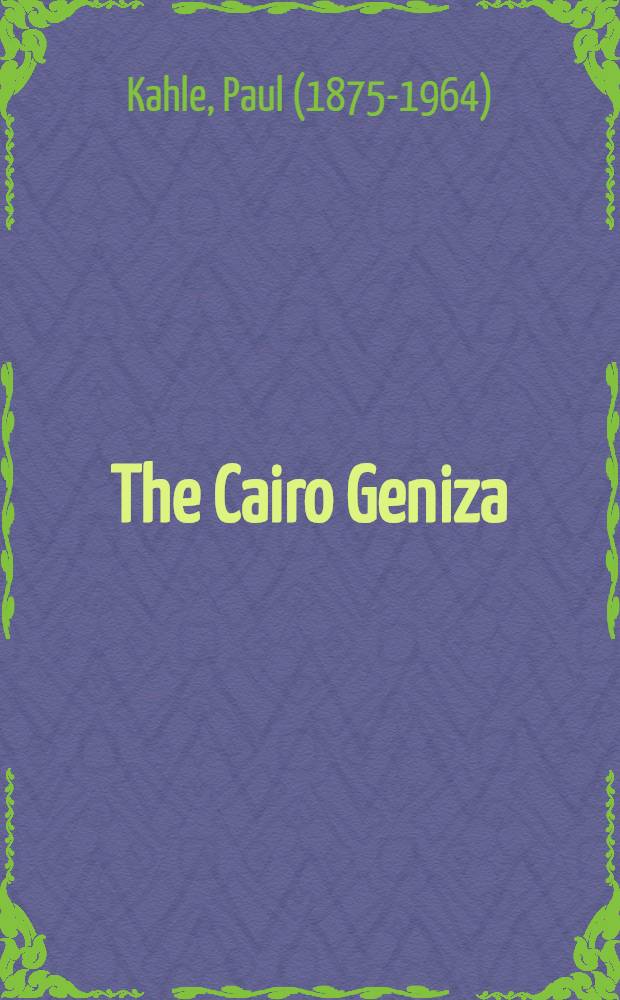 The Cairo Geniza