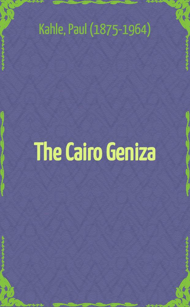 The Cairo Geniza