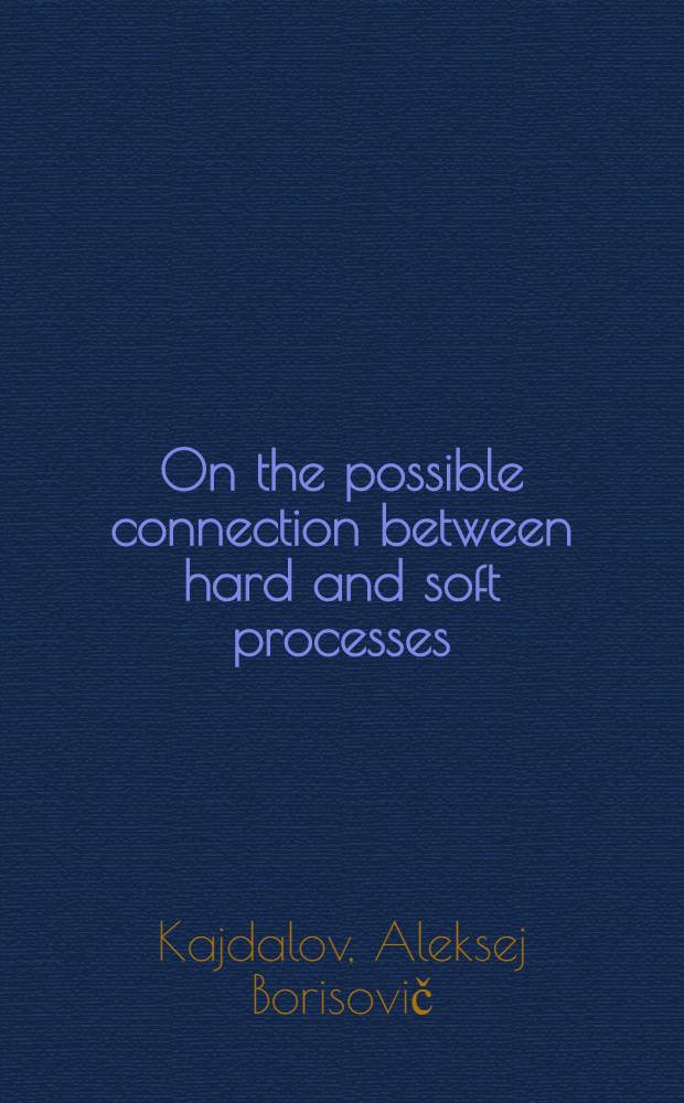 On the possible connection between hard and soft processes