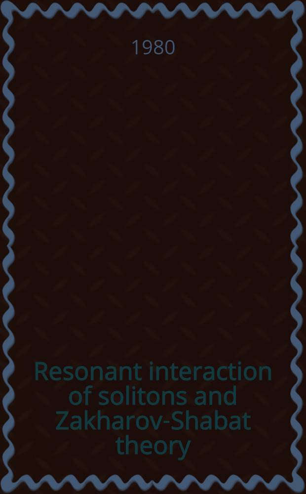 Resonant interaction of solitons and Zakharov-Shabat theory