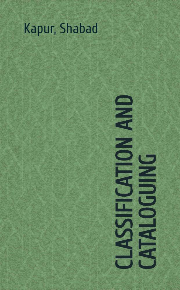 Classification and cataloguing : A sel. bibliogr