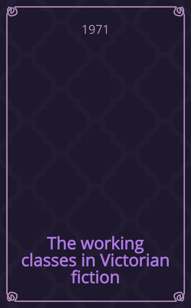 The working classes in Victorian fiction