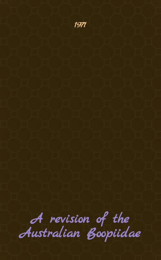 A revision of the Australian Boopiidae (insecta Phthiraptera), with notes on the Trimenoponidae