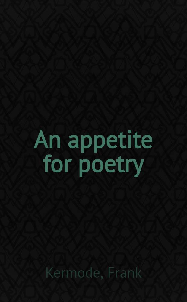 An appetite for poetry