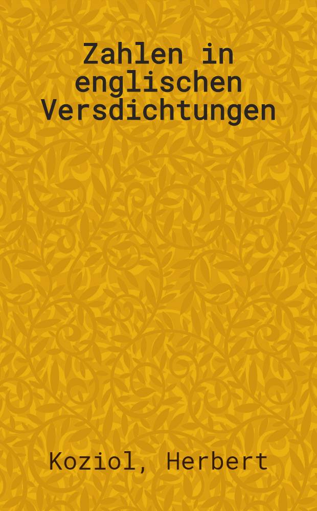 Zahlen in englischen Versdichtungen