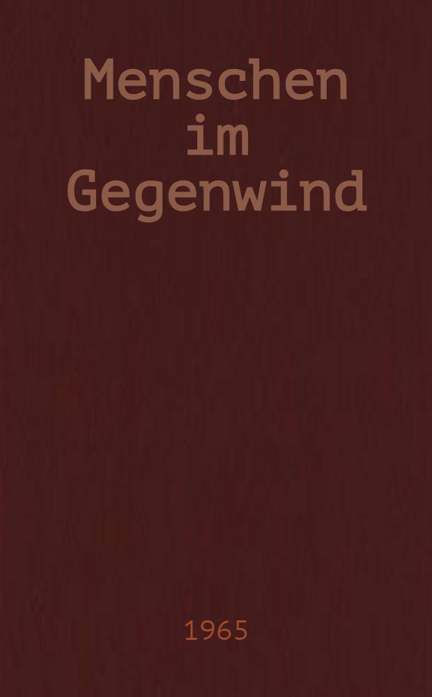 Menschen im Gegenwind : Roman