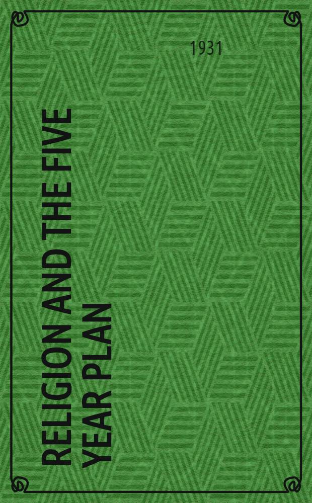 ... Religion and the five year plan