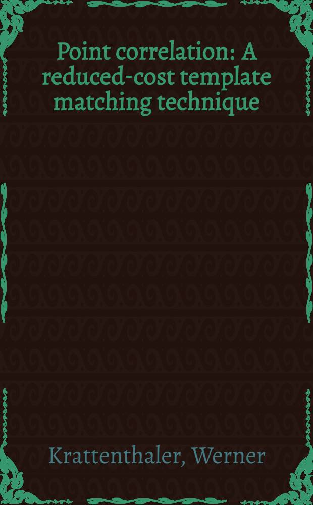 Point correlation : A reduced-cost template matching technique