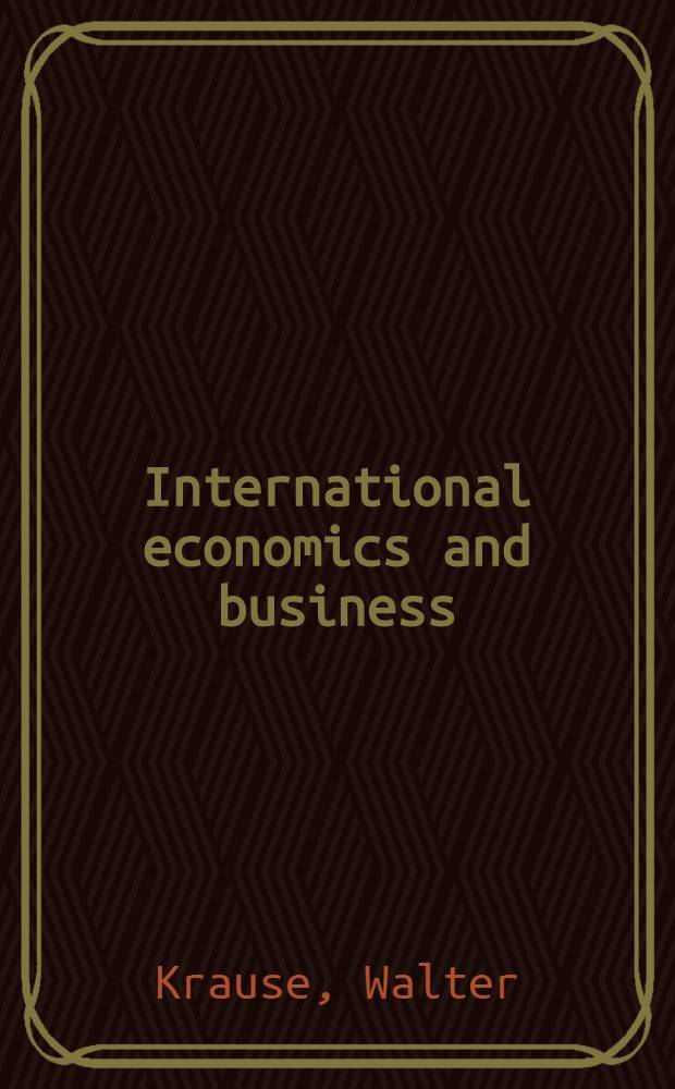 International economics and business : Selected readings