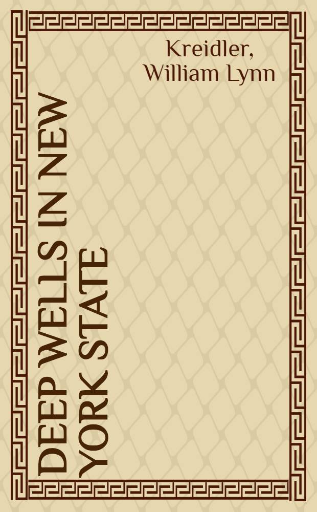 Deep wells in New York state