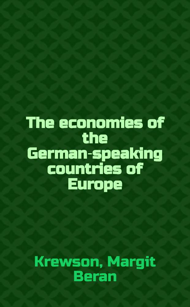 The economies of the German-speaking countries of Europe : A selective bibliogr