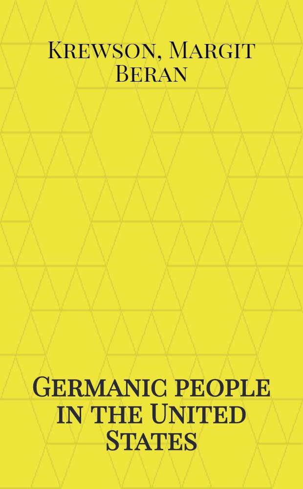 Germanic people in the United States : A selective list of reading materials