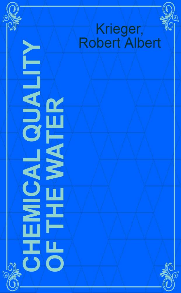 Chemical quality of the water