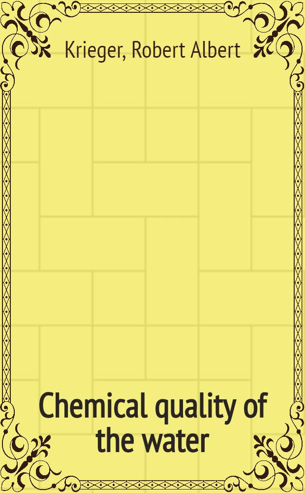 Chemical quality of the water