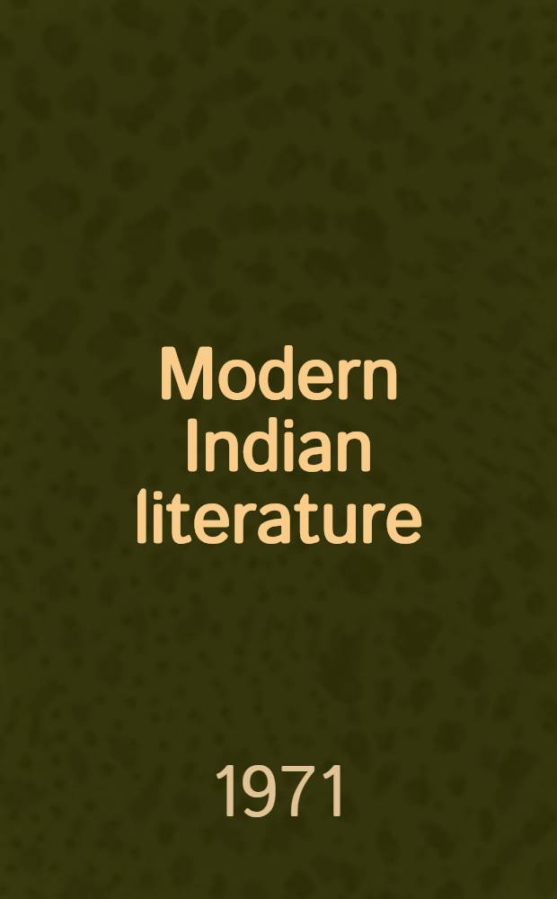 Modern Indian literature; : A panoramic glimpse