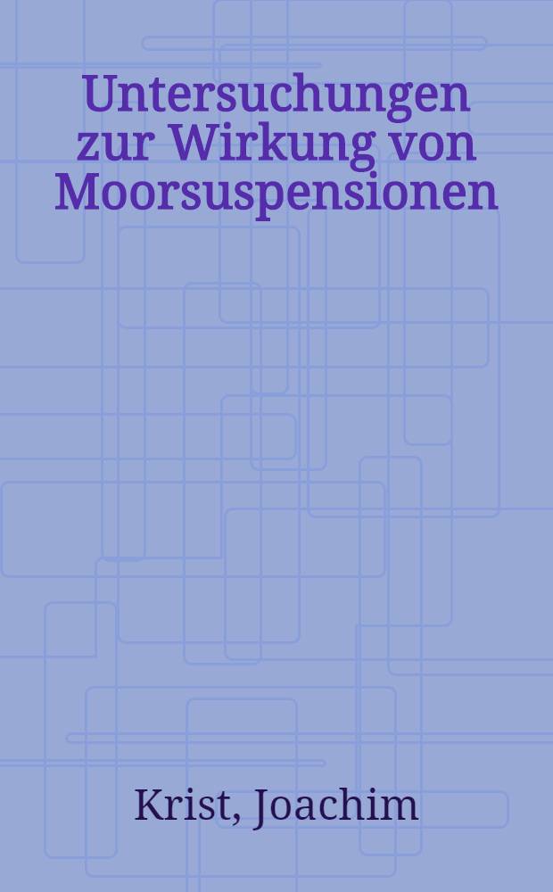 Untersuchungen zur Wirkung von Moorsuspensionen (Moordünnbädern, nachgewiesen an Hand von Körpertemperatur- und Hautfeuchtemessungen vor und nach dem Bad : Inaug.-Diss. ... der ... Univ. zu München