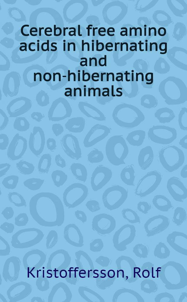 Cerebral free amino acids in hibernating and non-hibernating animals