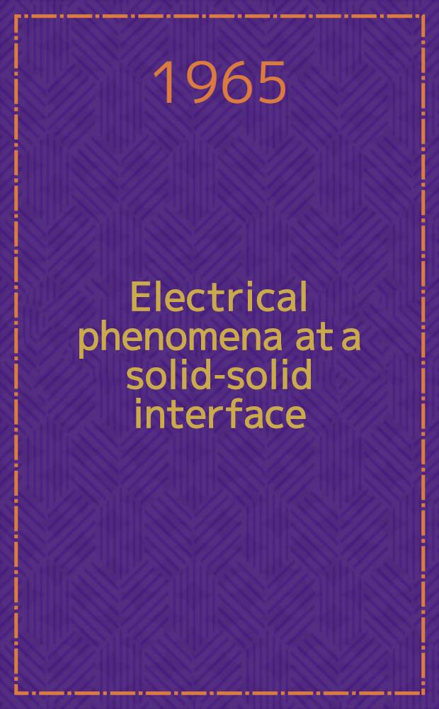 Electrical phenomena at a solid-solid interface