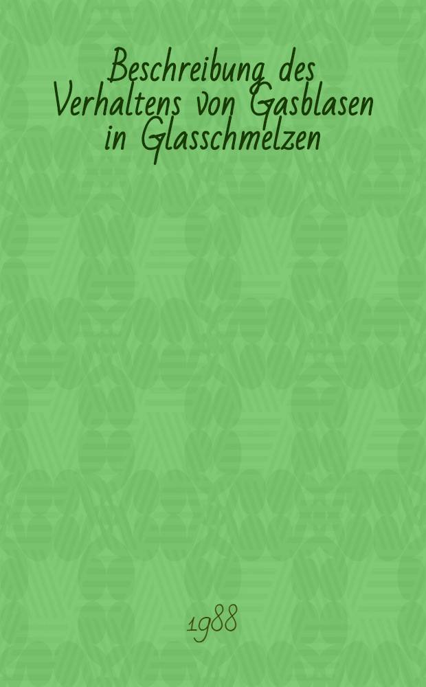 Beschreibung des Verhaltens von Gasblasen in Glasschmelzen : Diss