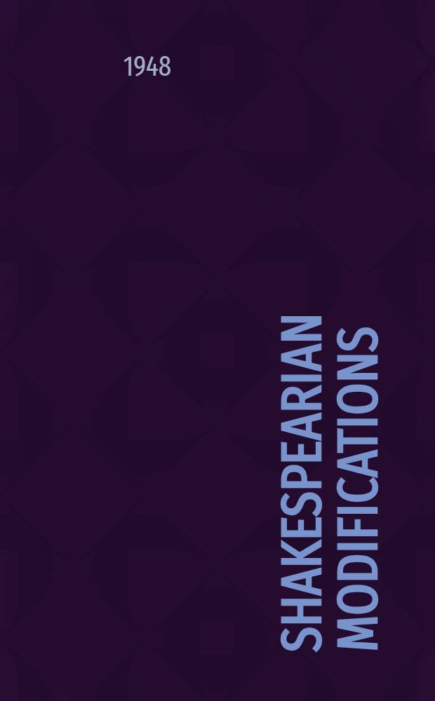 Shakespearian modifications (methodical prolegomena)