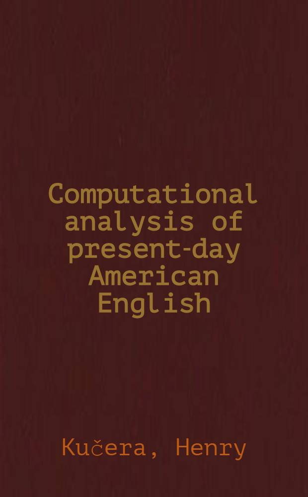 Computational analysis of present-day American English