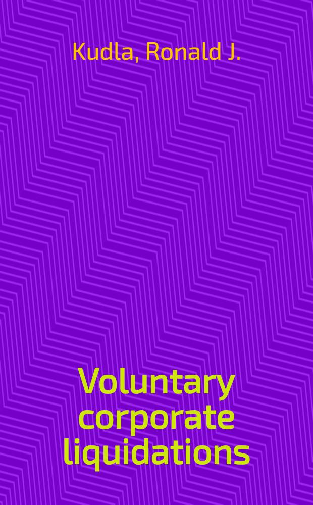 Voluntary corporate liquidations