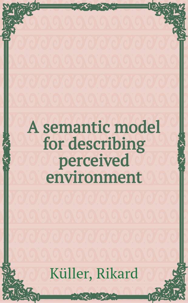 A semantic model for describing perceived environment
