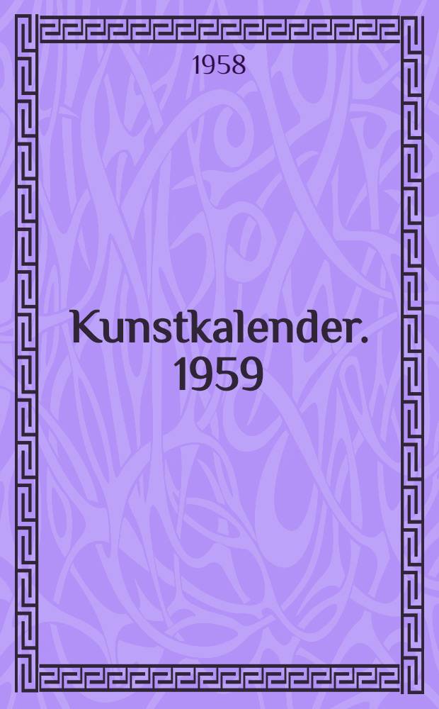 Kunstkalender. 1959