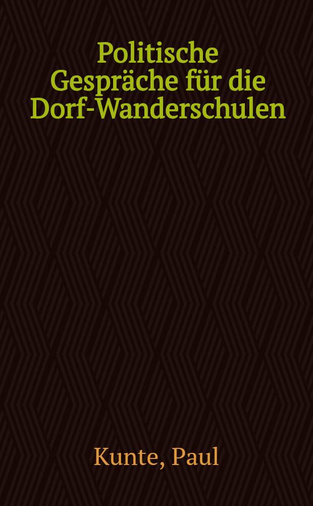 Politische Gespräche für die Dorf-Wanderschulen