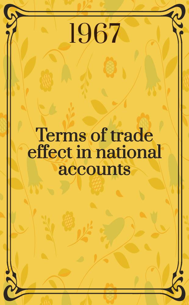 Terms of trade effect in national accounts