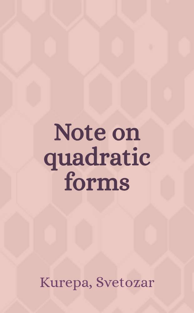 Note on quadratic forms