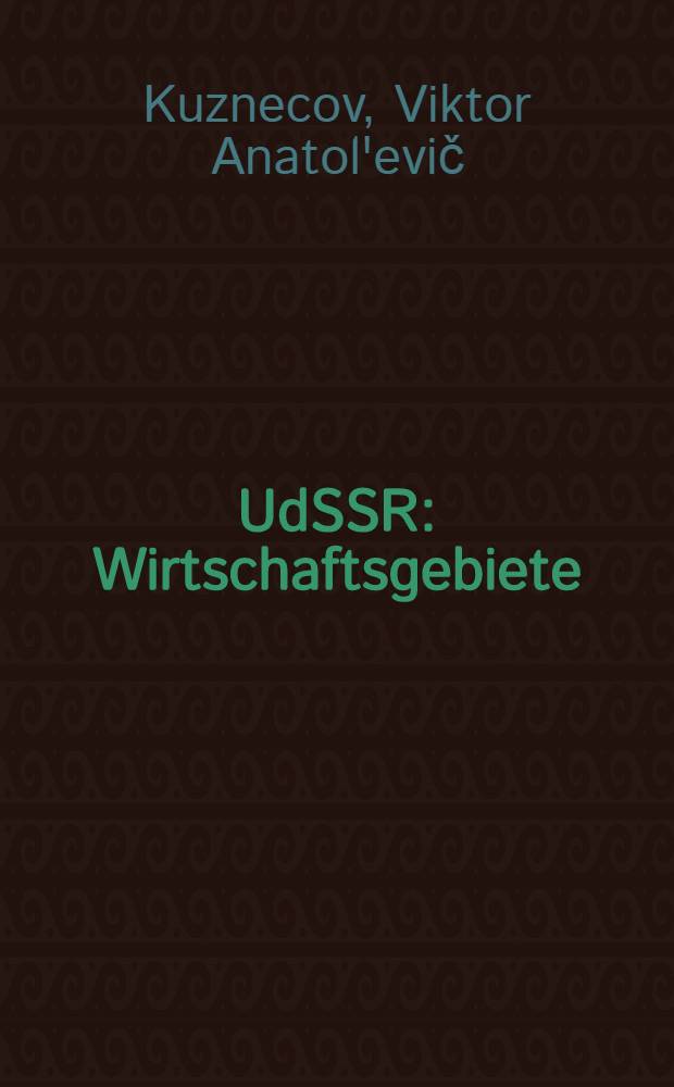 UdSSR: Wirtschaftsgebiete