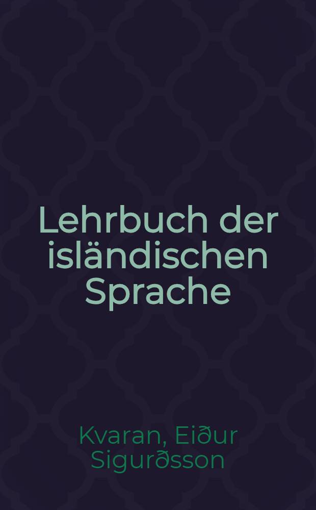 Lehrbuch der isländischen Sprache