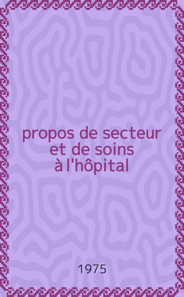 À propos de secteur et de soins à l'hôpital : Thèse