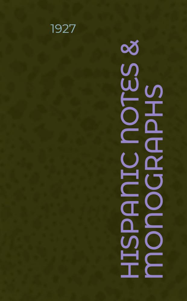 Hispanic notes & monographs : Essays, studies and brief biographies issued by the Hispanic society of America. [Б. н.] : Portrait medallions in the collection of the Hispanic society of America