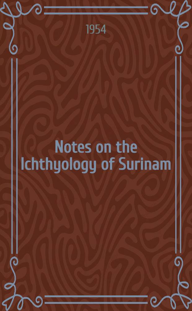 Notes on the Ichthyology of Surinam (Dutch Guiana). N 3 : A new species and two new subspecies of Nannostomidi from the Surinam river