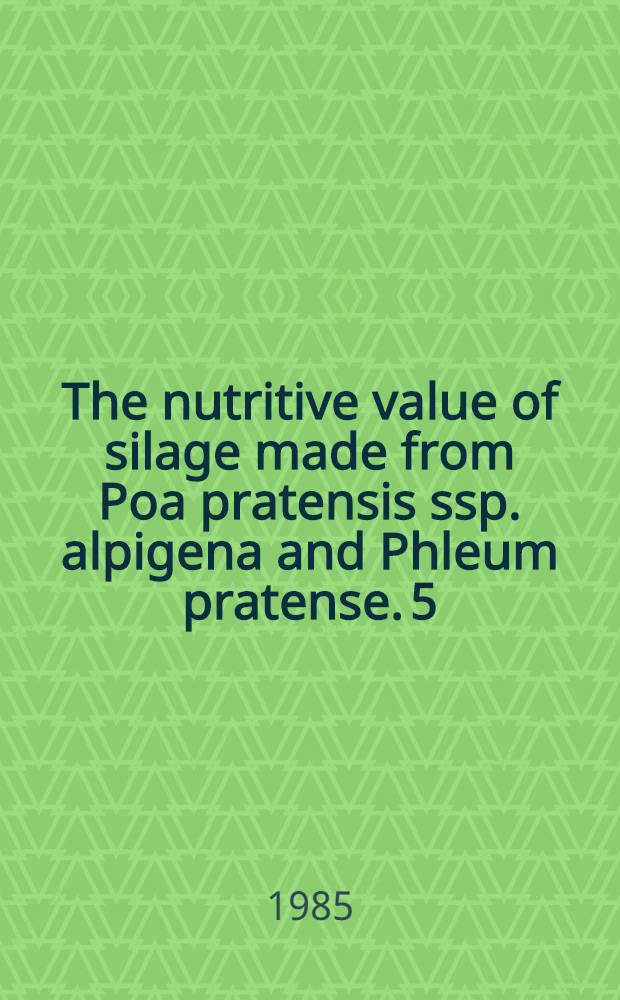 The nutritive value of silage made from Poa pratensis ssp. alpigena and Phleum pratense. 5 : Amines in silage made from first cut of Poa pratensis or Phleum pratense