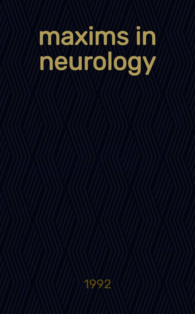 100 maxims in neurology