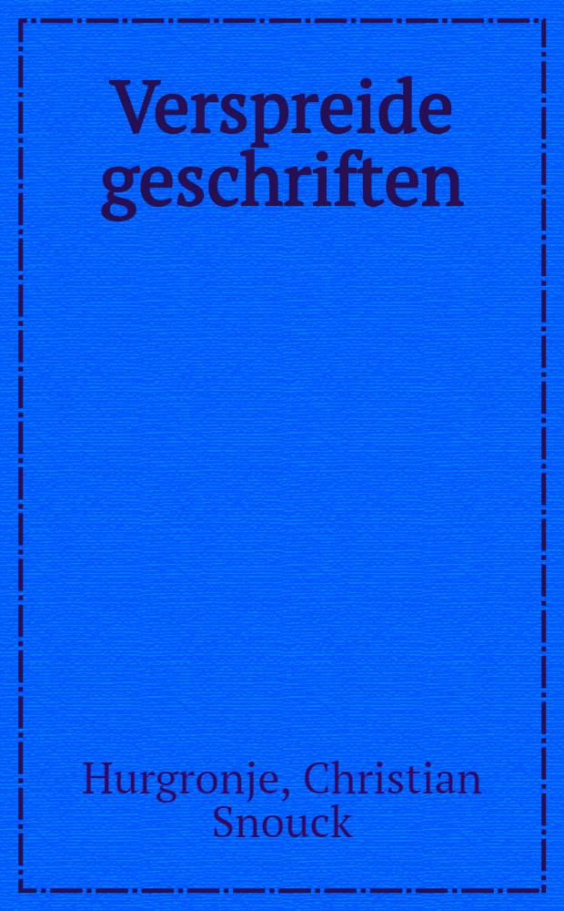 Verspreide geschriften