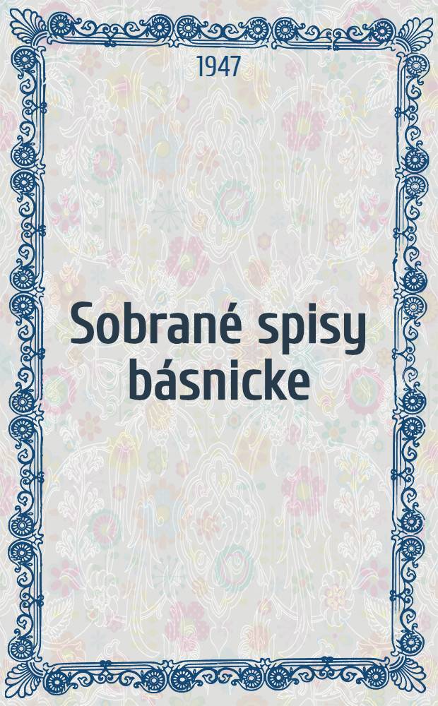 Sobran&eacute; spisy b&aacute;snicke