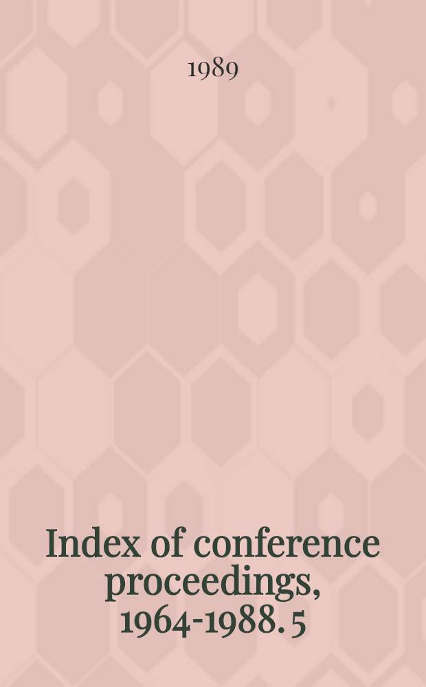 Index of conference proceedings, 1964-1988. 5 : City - Cope
