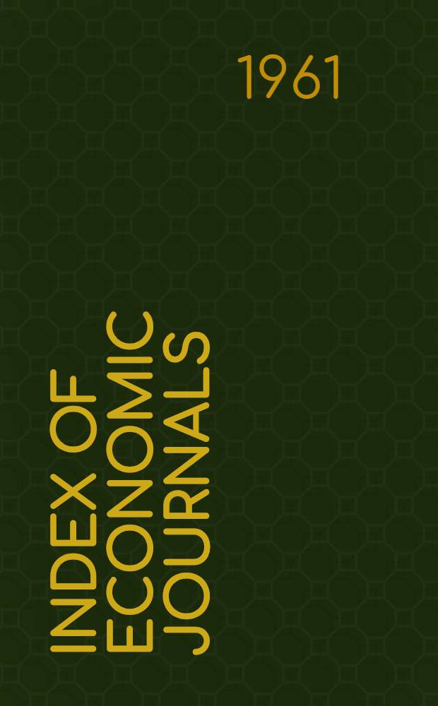 Index of economic journals