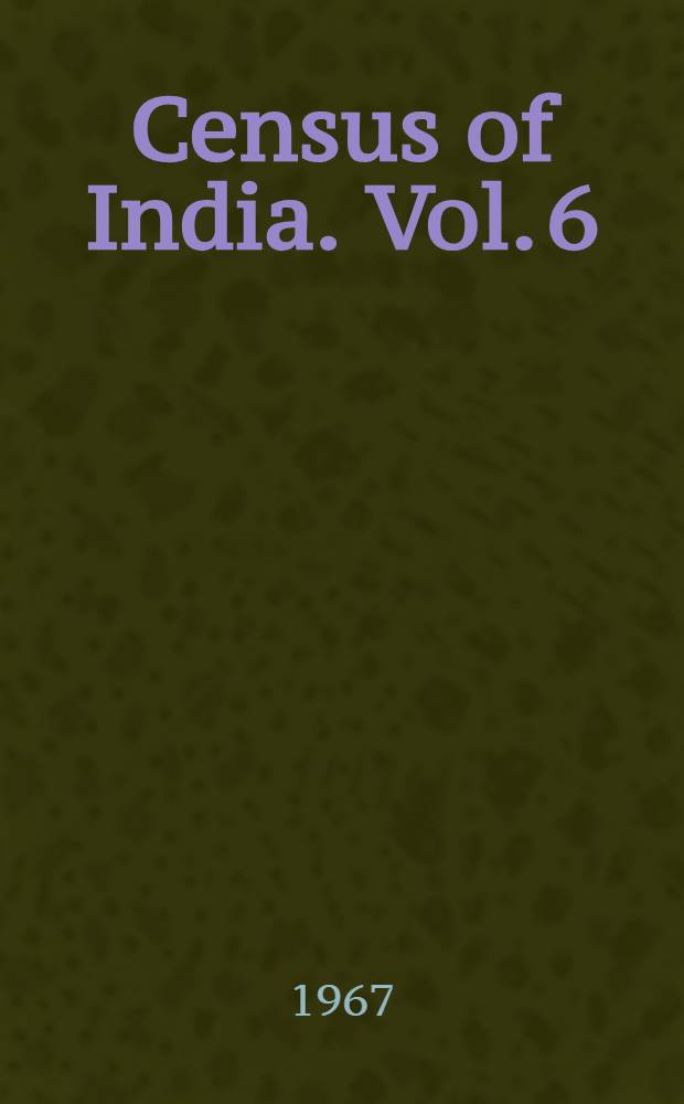 Census of India. Vol. 6 : Jammu and Kashmir
