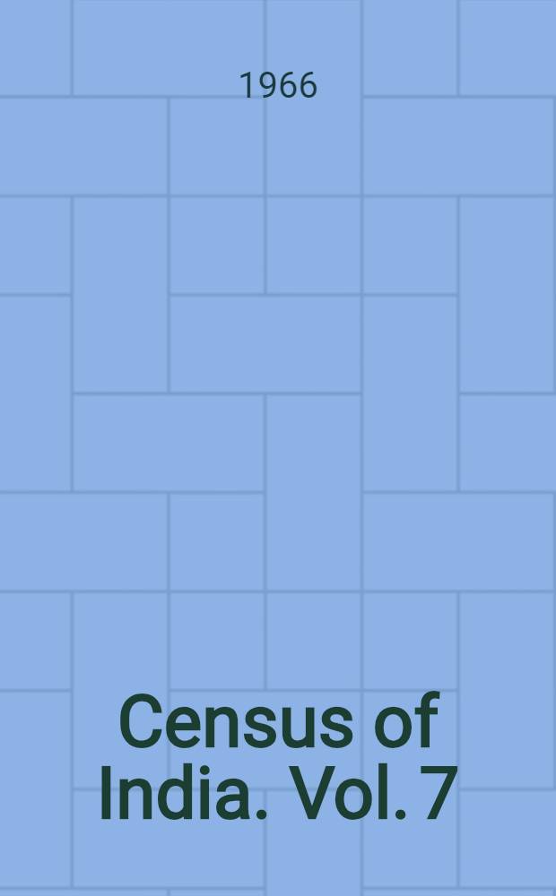 Census of India. Vol. 7 : Kerala